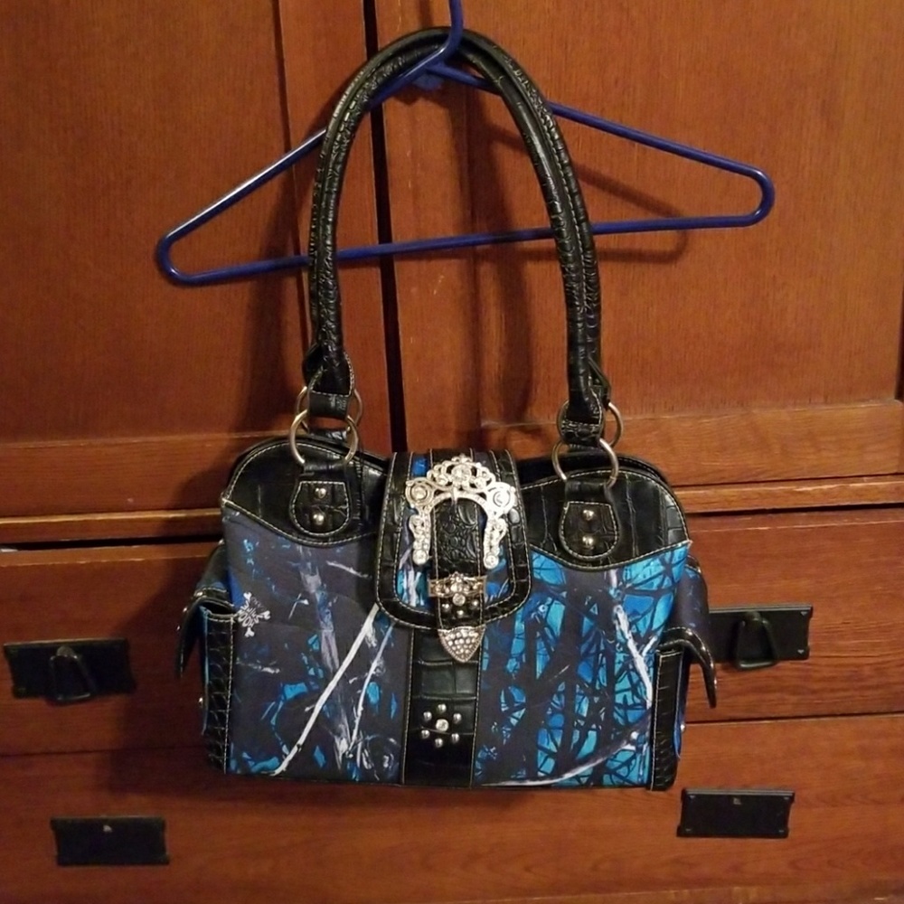 Blue Moonshine Camo Purse